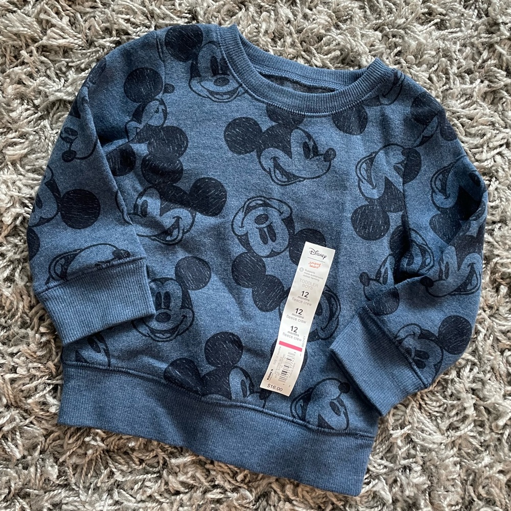 Kohl’s Jumping Beans Toddler Boys Mickey Blue & Black Fleece Crew